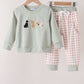 Sage hunting embroidery Pants set