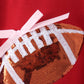 Maroon football bow sequin bubble