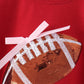 Maroon football bow sequin bubble