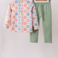 Pastel Daisy Checkerboard Jogger Set