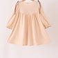 Khaki floral smocked dress