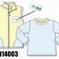 Blue airplane embroidery stripe vest set