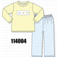 Blue airplane embroidery stripe pants set