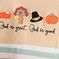 God is great god is good embroidery ruffle bubble