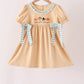 God is great god is good embroidery ruffle dress