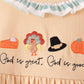 God is great god is good embroidery ruffle dress