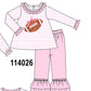 Pink football sequin stripe ruffle pants set
