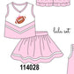Pink football sequin skorts set
