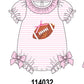 Pink football sequin stripe ruffle bubble