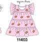Pink football sequin tiered dress