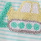 Green excavator french knot stripe romper