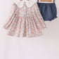 Floral smocked lace bloomer set
