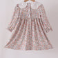 Floral smocked lace dress