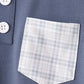 Teal pocket plaid pants set