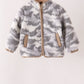 Grey camouflage fleece jacket