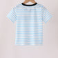 Blue Ghost Embroidery Stripe Top