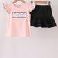 Pink Ghost Embroidery Ruffle Skorts Set