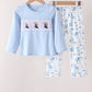 Blue Cowboy Smocked Pants Set