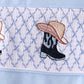 Blue Cowboy Smocked Pants Set