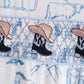 Blue Cowboy Smocked Romper