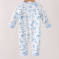 Blue Cowboy Smocked Romper