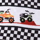 Black car embroidery checkered bubble