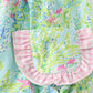 Green Turtle Embroidered Ruffle Bubble