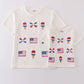 Flag bow ice-cream sequin mom&me top