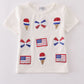 Flag bow ice-cream sequin mom&me top