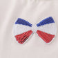Flag bow ice-cream sequin mom&me top