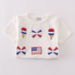 Flag bow ice-cream sequin mom&me top