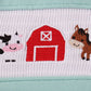 Red farm smocked pants set