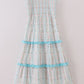 Blue floral print smocked mom dress