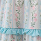 Blue floral print smocked mom dress