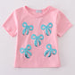 Pink bow sequin mom&me top