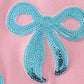 Pink bow sequin mom&me top