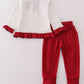 Alabama polka dot elephant french knot ruffle pants set