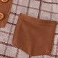 Brown plaid top