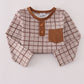 Brown plaid top
