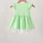 Light green character french knot ruffle bubble