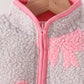 Pink bow fleece jacket