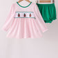 Pink Plaid Gingerbread Embroidery Bloomer Set