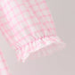 Pink Plaid Gingerbread Embroidery Bloomer Set
