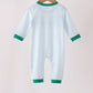 Blue Plaid Gingerbread Embroidery Romper