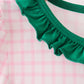 Pink Plaid Gingerbread Embroidery Ruffle Dress
