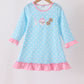 Blue Milk Santa Cookies Ruffle Dress