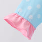 Blue Milk Santa Cookies Ruffle Dress