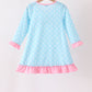 Blue Milk Santa Cookies Ruffle Dress