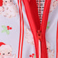 Blue santa claus bamboo zipper romper