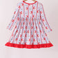 Blue santa claus bamboo ruffle dress